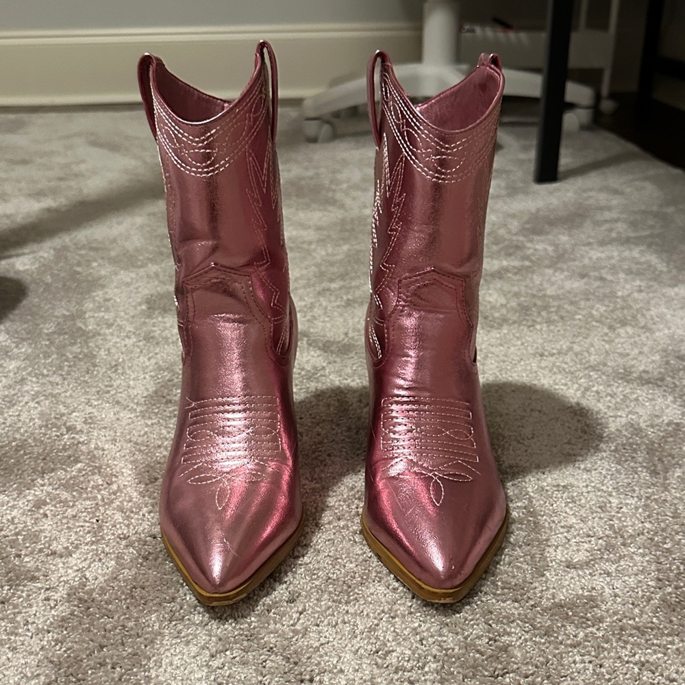 Billini Metallic Pink Heeled Boots